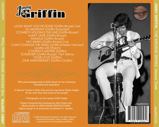 Jimmy Griffin The Archive Series Volume Three - Digital Download